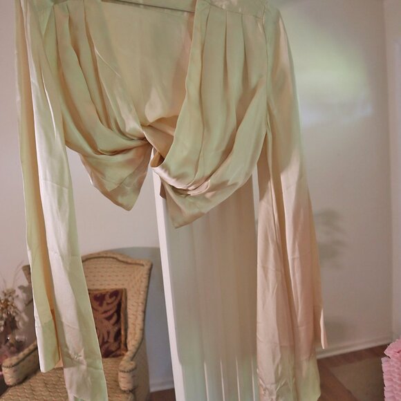 Silk Wrap Skirt and Blouse Set - Picture 3 of 5